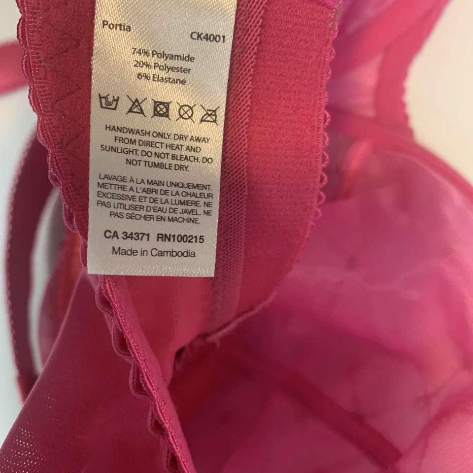 Sujetador Curvy Kate Mujer 38H Portia Balconette Rosa Naranja Malla Encaje Transparente Con Aros Foto 4 de 4