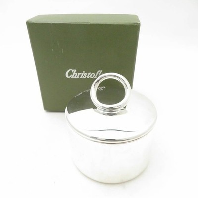 Used Christofle Vertigo Sugar Pot Lidded Silver Excellent With Box Japan