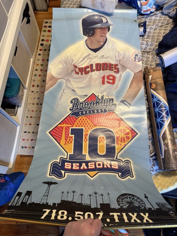 Brooklyn Cyclones Autograph Cyclones Stadium Used Banner