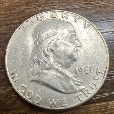 1961-D Franklin Half Dollar Full Bell Lines Actual Coin.