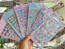 NIP Iridescent Shiny Kawaii 3D Puffy Resin Charm Animal Stickers: You Choose 
