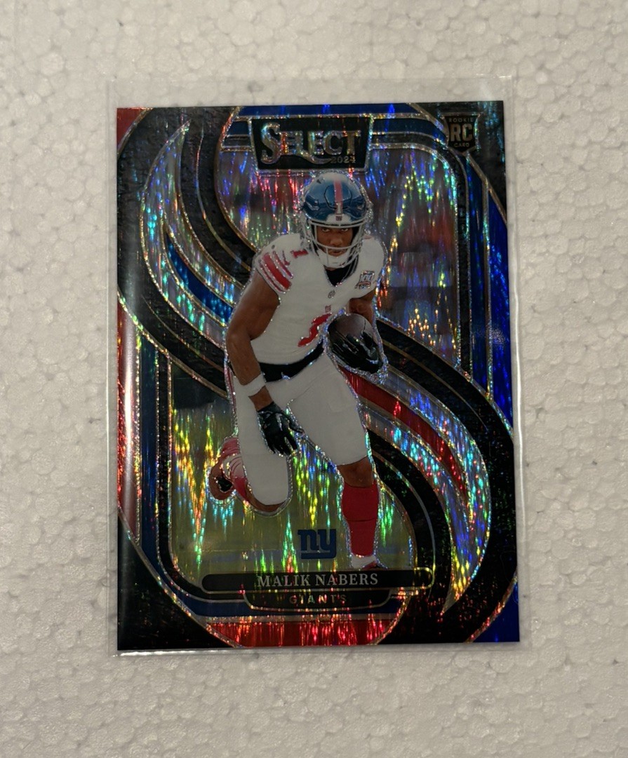 2024 Panini Select - Premier Level Malik Nabers #116 Red & Blue Shock Prizm (RC)