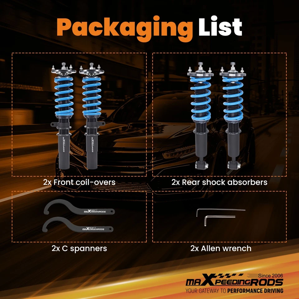 Puntales enrollables MaXpeedingrods T6 para BMW E60 525xi 535i 528i xDrive AWD 04-10 Foto 4 de 4