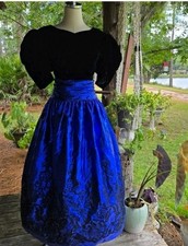 Scott McClintock Formal Purple Dress With Black Velvet Bodice Size 8