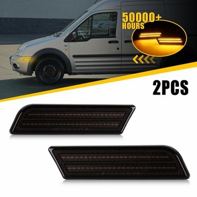 2x Smoke Amber LED Side Marker Turn Signal Light For 10-13 Ford Transit Connect
