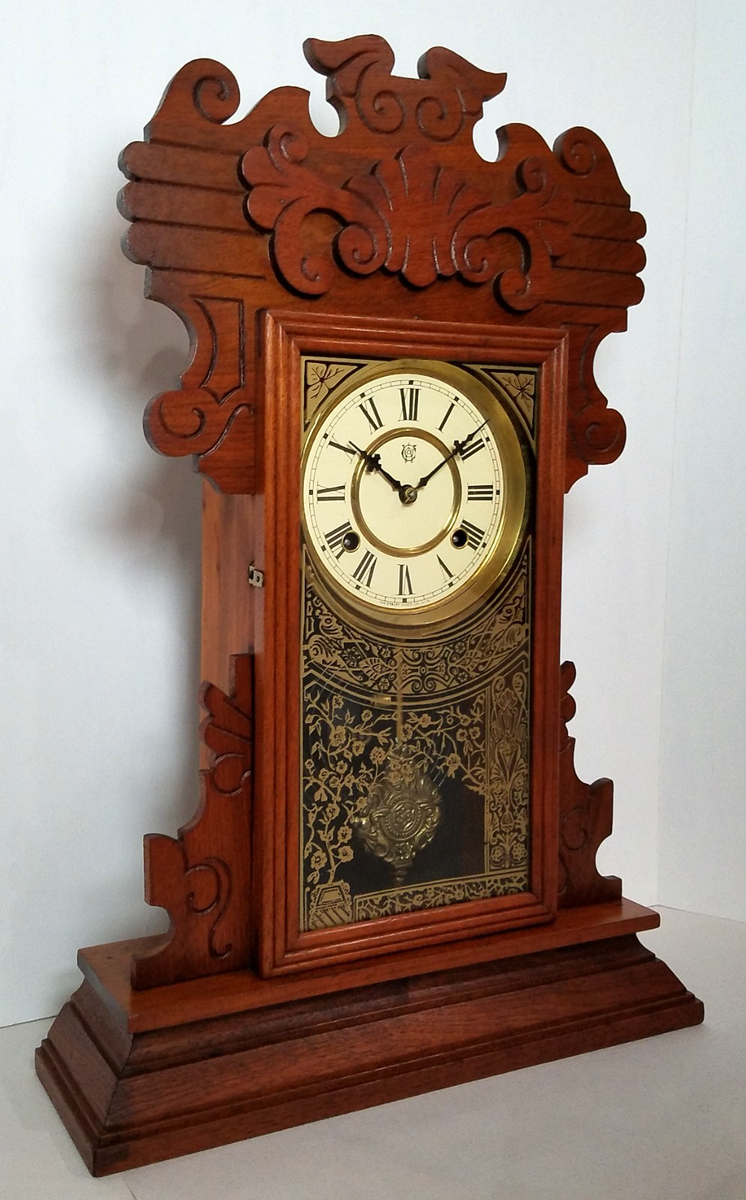 Antique Waterbury Kitchen Mantel Clock 8-Day, Time/Strike, Key