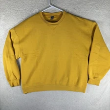 Vintage Russell Athletic Sweatshirt Mens 2XL XXL Yellow Blank Dri Power Y2K
