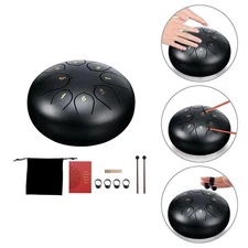 6in Steel Tongue Drum Handpan Hand Drums Major 8 Notes Tank Drum Mallet Sets New