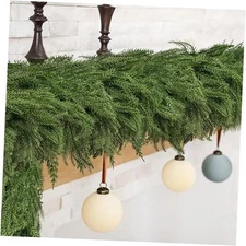 Artificial Christmas Norfolk Pine Garlands, Real Touch Pine Garland Faux 