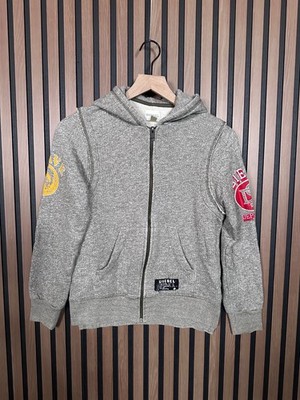 Diesel Sweater 16 / XL Youth Gray Heather Full Zip Embroidered Logo Fleece
