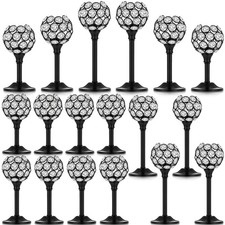 Best Qunclay 18 Pieces Crystal Candle Holders Bulk Stick Holder Centerpieces for
