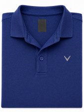 Callaway Golf Polo Shirt Mens Large Blue Heather Performance Stretch Golf Casual
