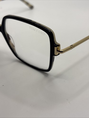 Tom Ford FT5915-B BLUE BLOCK Shiny Black and Havana With Gold (005) Eyeglasses - Picture 9 of 9