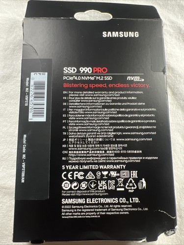 SSD interne Samsung - 990 PRO 2 To PCle Gen 4x4 NVMe M.2 SSD - Photo 2/2