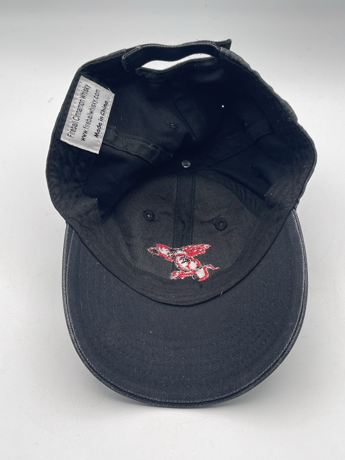 Distressed Fireball Hat Cap Strap Back Black Red … - image 5