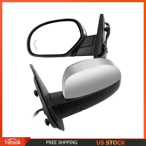 For Chevy GMC Left+Right Power Memory Heated Signals Chrome Mirrors