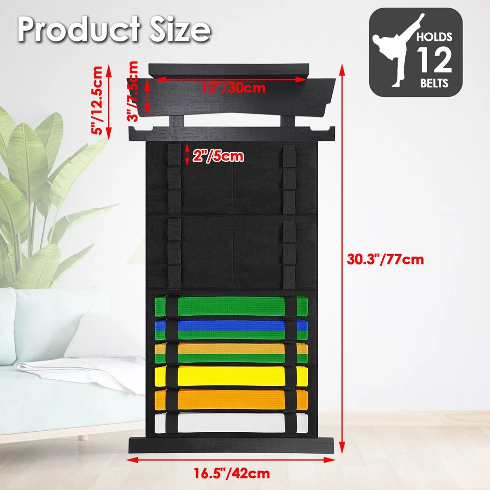 12 cintos rack de exibição de cinto de karatê com adesivos personalizados, disco de cinto de taekwondo - Imagem 2 de 4