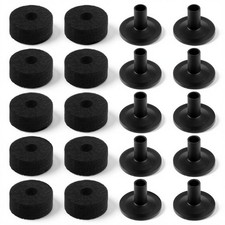 20 PCS Black Cymbal Stand Sleeves Felts Washer Plastic Drum Replacement Kit