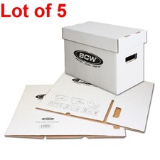 Lot of 5 BCW Short Cardboard Comic Book Storage Boxes box holds 150-175 comics