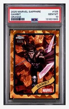 2025 TOPPS CHROME MARVEL SAPPHIRE EDITION GAMBIT /25 ORANGE #105 PSA 10 🔥