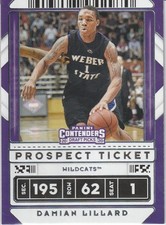 2020 Panini Contenders Draft Picks #40b Damian Lillard Black jersey