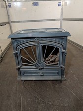 Vintage French Wood Burner, Franco Belge Merville 59660, Blue, Pickup HR2