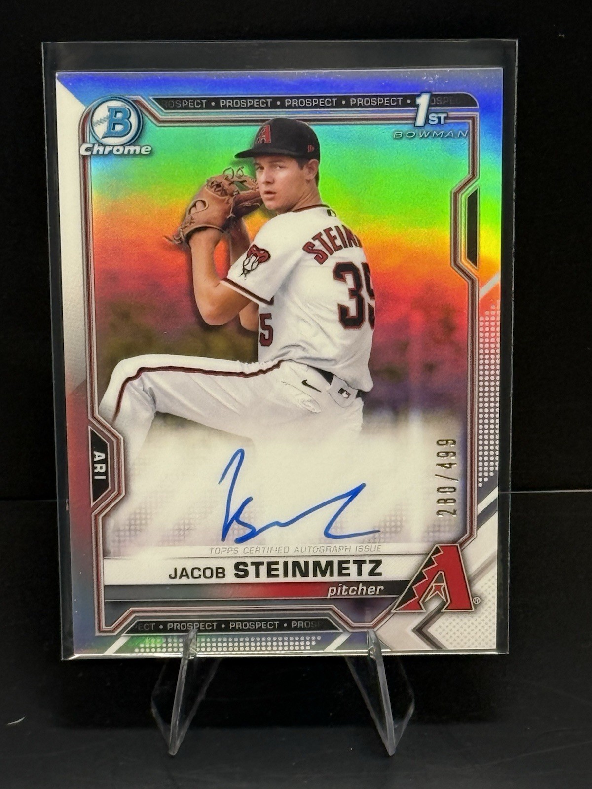 2021 Bowman Draft Chrome Jacob Steinmetz #CDA-JS 1st Refractor Auto /499