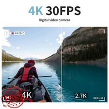 RAZPLYN 4K Camcorder 64MP WiFi for YouTube Vlogging 18X Zoom 3" Flip Screen 32GB