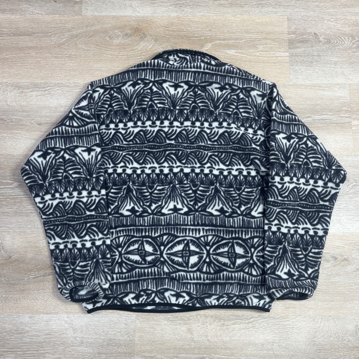 Patagonia Synchilla Snap-T Fleece Pullover Mens Large Black White