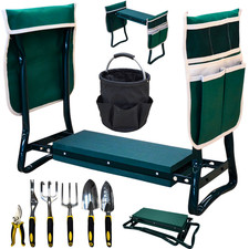 2 in 1 Garten Kniebank Set mit EVA-Schaumpols...