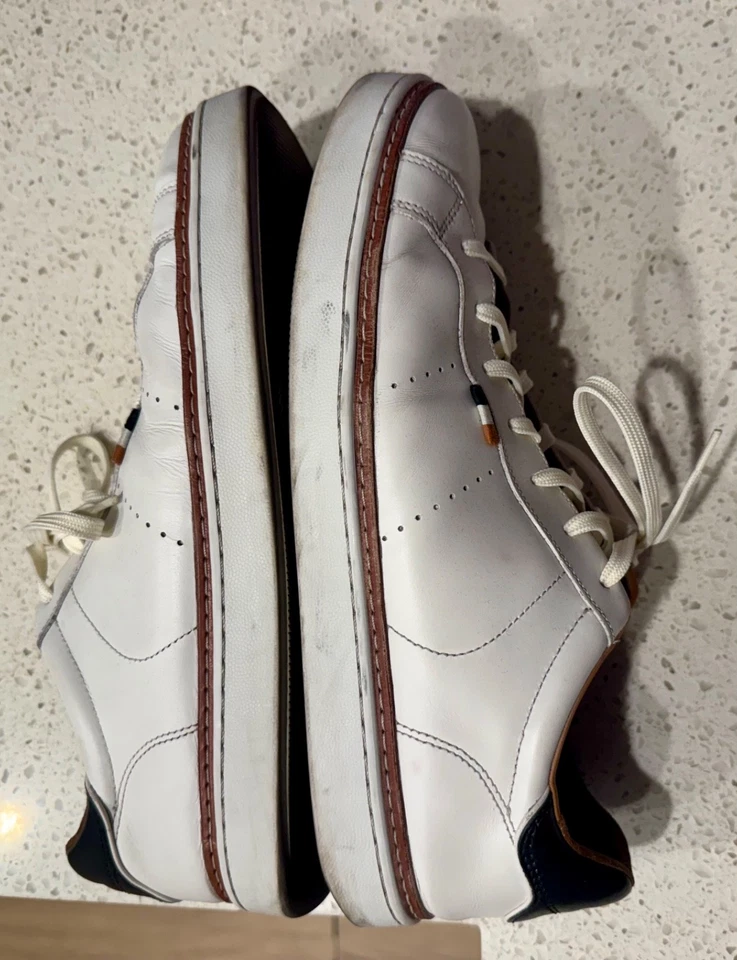 Zapatilla deportiva Allen Edmonds Alpha con cordones para hombre 11 EEE extra ancha de cuero blanco informal Foto 4 de 4