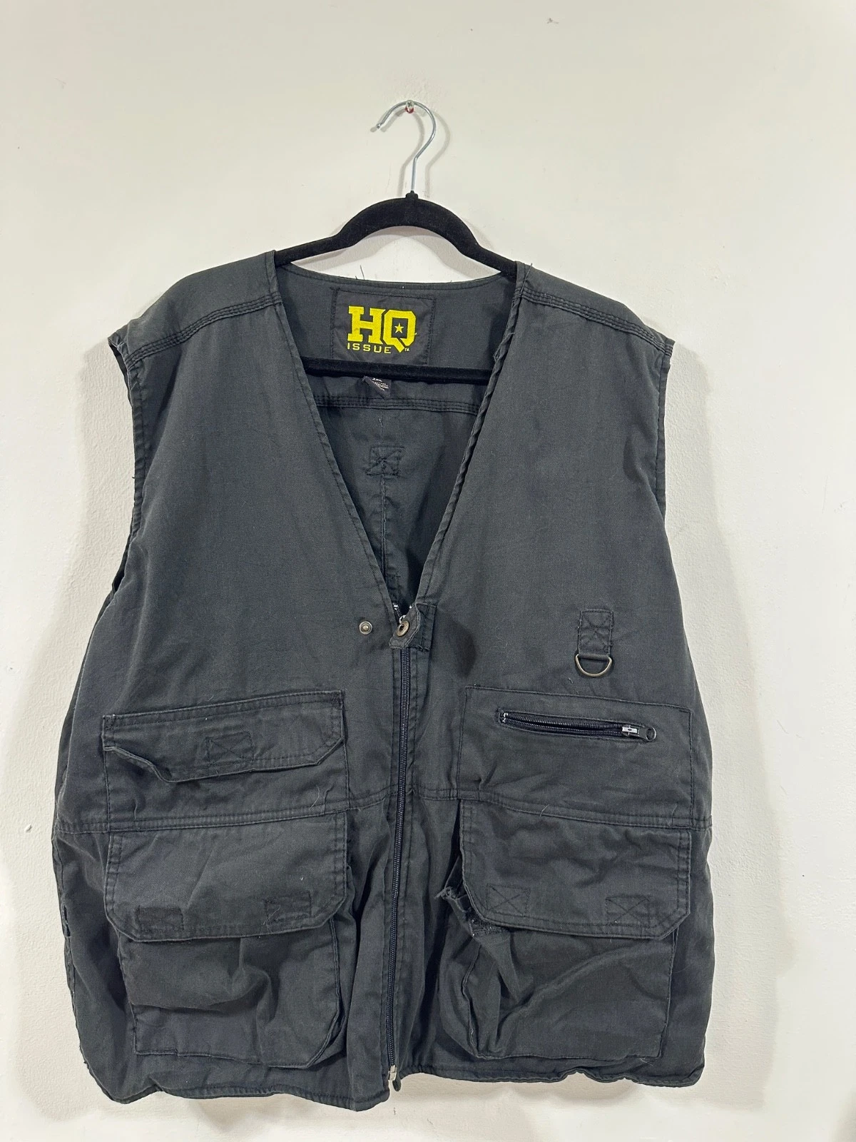 HQ Issue Mens Work Fishing Gilet Black Size 2XL Pit-PIt 63cm (3430)