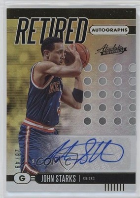 2019-20 Panini Absolute Memorabilia Retired Level 1 28/49 John Starks Auto 3b8