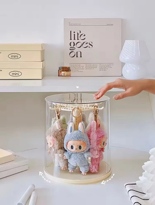 Puppenvitrine drehbar 360° - Labubu/Puppen/Figuren - nagelneu