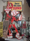 VINTAGE REDDY KILOWATT PORCELAIN SIGN 24X13” DIECUT ELECTRIC POWER CO. GAS OIL