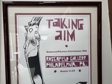 Bill Watterson Taking Aim 1986 Political Expo Poster signed Calvin Hobbes 19/50