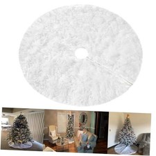72 Inch Christmas Tree Skirt, Snow Faux Fur Tree Skirt for 72 INCH White White