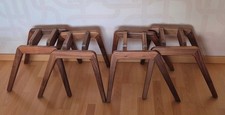4 &times; Stuhlgestell Holz nussbaumfarbig ohne Sitzfl&auml;che mit 16 Schrauben 44x54x45