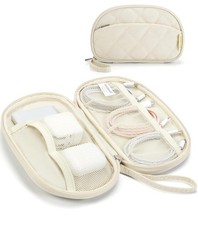 BAGSMART Electronics Organizer 8.35 x 5 x 1.2 inches, Single Layer Beige