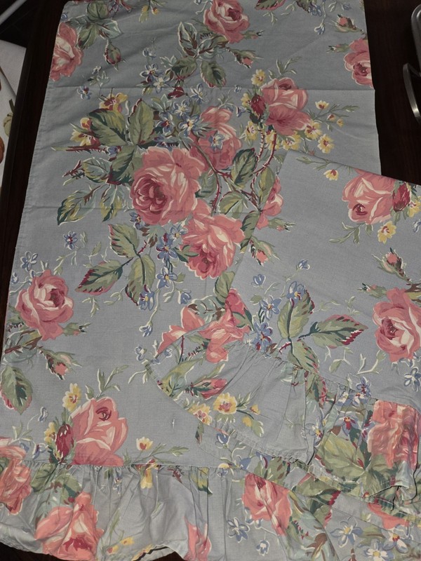 Rare Ralph Lauren Garden Rambler-Pair of Standard Ruffled Pillowcases-1990s 