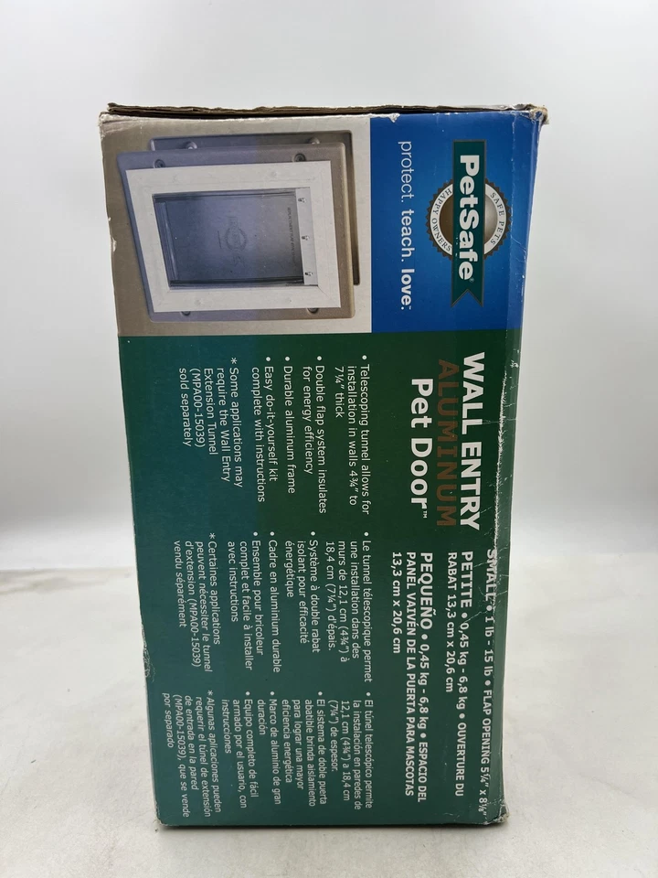 PetSafe Wall Entry Aluminum Pet Door Small 5¼x8⅛ In Adjustable Dog Cat New - Image 4 of 4