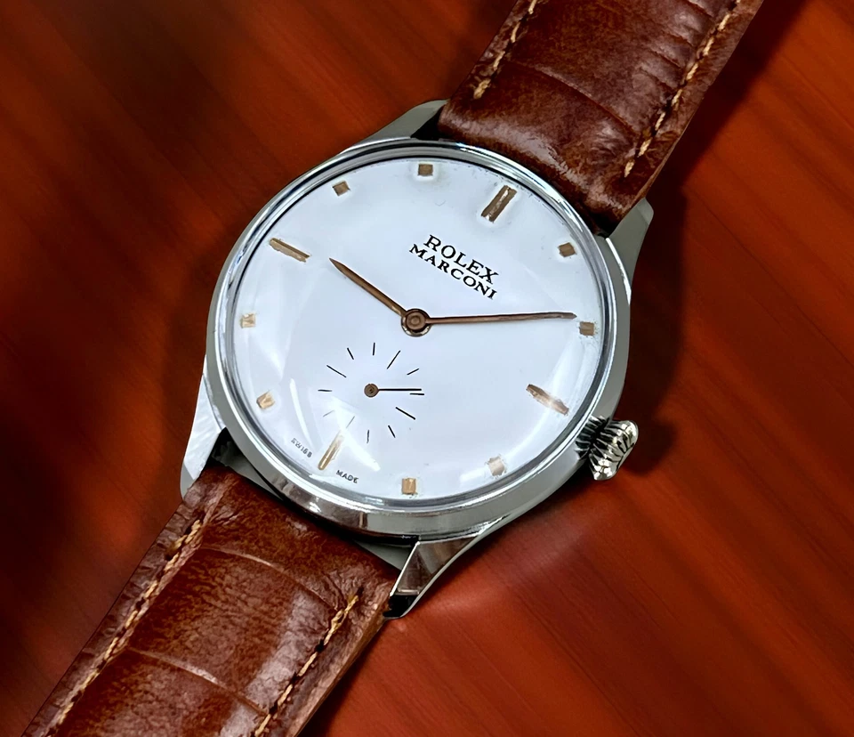 VTG ROLEX MARCONI WHITE DIAL NICKEL PLATED CASE Ø 36,5mm CIRCA 1930 - Image 2 of 4