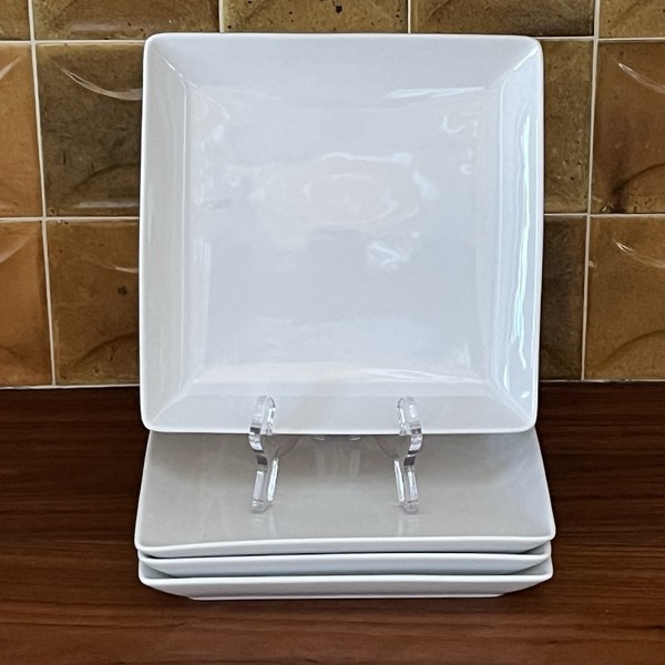 Juego de 4 platos de postre para ensalada blanca World Market Square