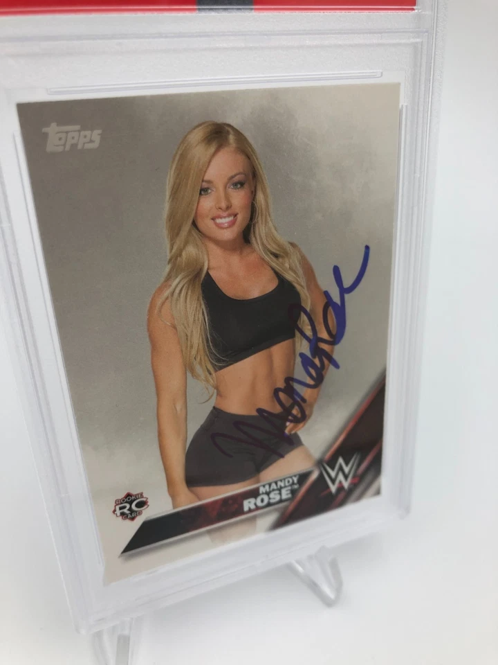 Tarjeta coleccionable MANDY ROSE ROOKIE AUTO 2016 Topps WWE firmada clasificada PSA GEMA COMO NUEVA 10 Foto 3 de 4