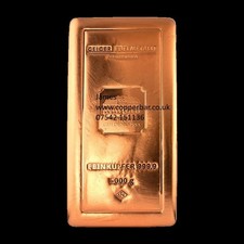 5KG 5000G GEIGER EDELMETALLE CERTIFIED 999.9 COPPER BAR BULLION BRAND NEW SEALED