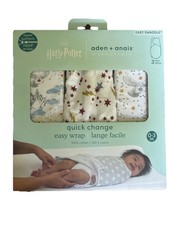 Aden Anais Essentials Easy Swaddle Wrap Harry Potter 0-3 Months 3 Pack New
