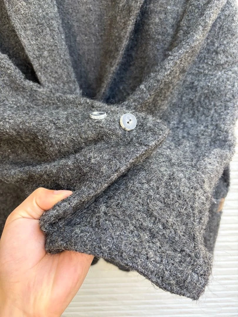 ISSEY MIYAKE Men's Vintage 80s Wool Knit Jacket Size L Shawl Collar #FJ ACB image 4