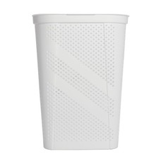 Mainstays 24" Plastic Hinged-Lid Rectangle Laundry Hamper, White, Adult