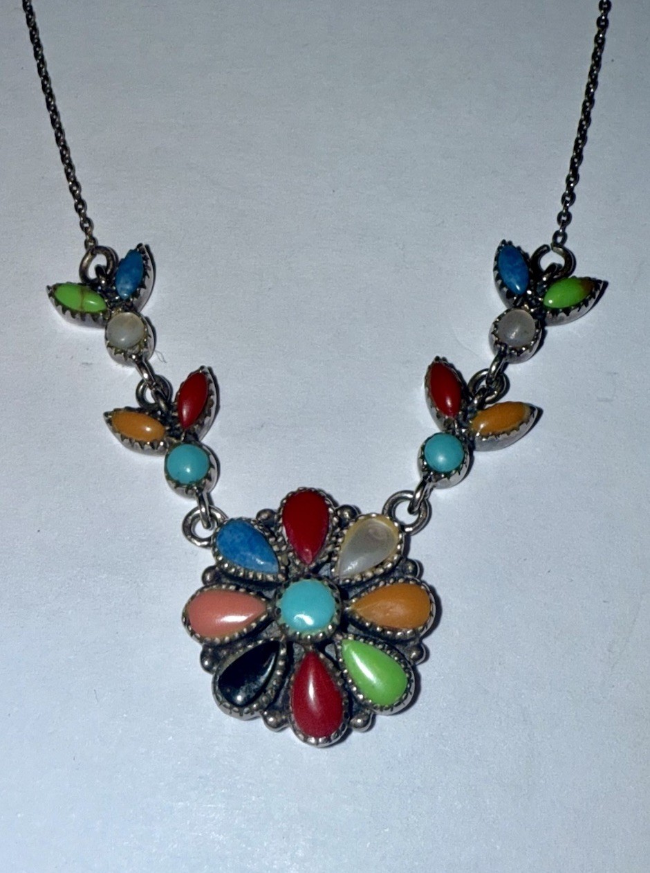 ESTATE Native American Solid Sterling Silver Mixe… - image 1