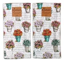 Set of 2 LIVE SIMPLY FLORAL Terry Kitchen Towels by Kay Dee Designs